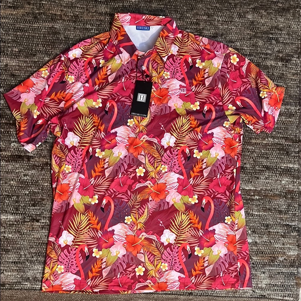 Men's Floral Shirt - Red